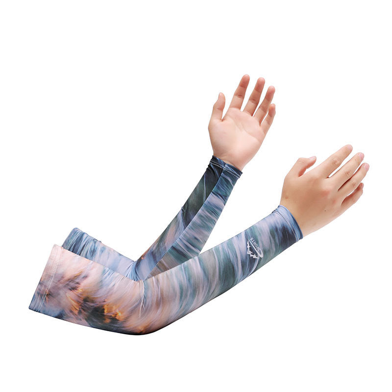 Chinese Zodiac Flower Arm Sun Protection Ice Sleeve Men's and Women's Couple's Riding Locomotive Ice Silk Sleeve Summer UV Protection Fishing Arm Protection