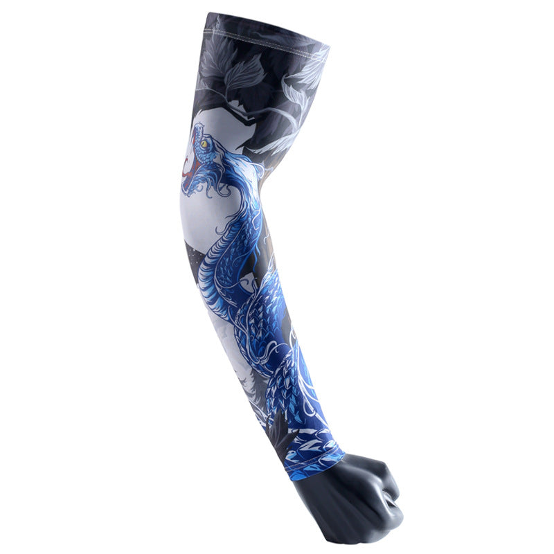 Chinese Zodiac Flower Arm Sun Protection Ice Sleeve Men's and Women's Couple's Riding Locomotive Ice Silk Sleeve Summer UV Protection Fishing Arm Protection