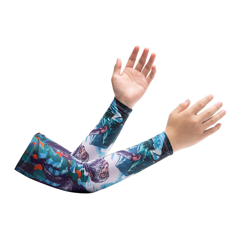 Chinese Zodiac Flower Arm Sun Protection Ice Sleeve Men's and Women's Couple's Riding Locomotive Ice Silk Sleeve Summer UV Protection Fishing Arm Protection