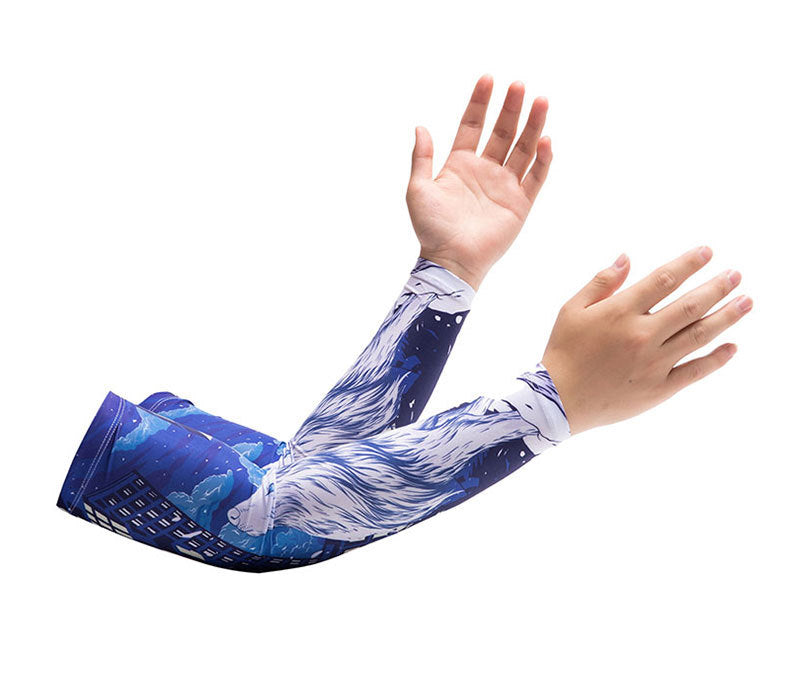 Chinese Zodiac Flower Arm Sun Protection Ice Sleeve Men's and Women's Couple's Riding Locomotive Ice Silk Sleeve Summer UV Protection Fishing Arm Protection