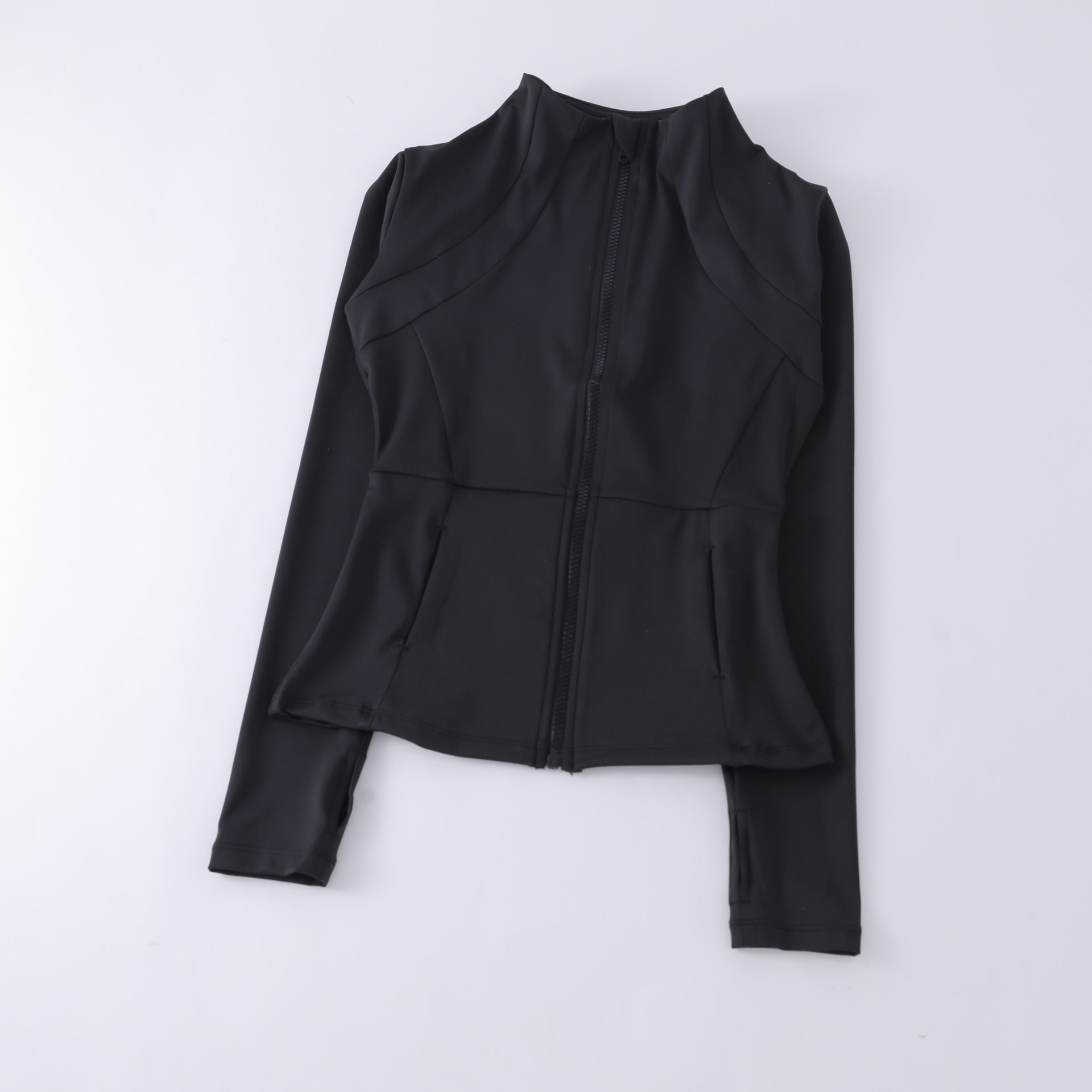Yoga Clothing Women's Spring and Summer Vertical Collar Zipper Jacket Slim-fit Sun Protection Slimming Long-sleeved High-end Running Sports Fitness Top