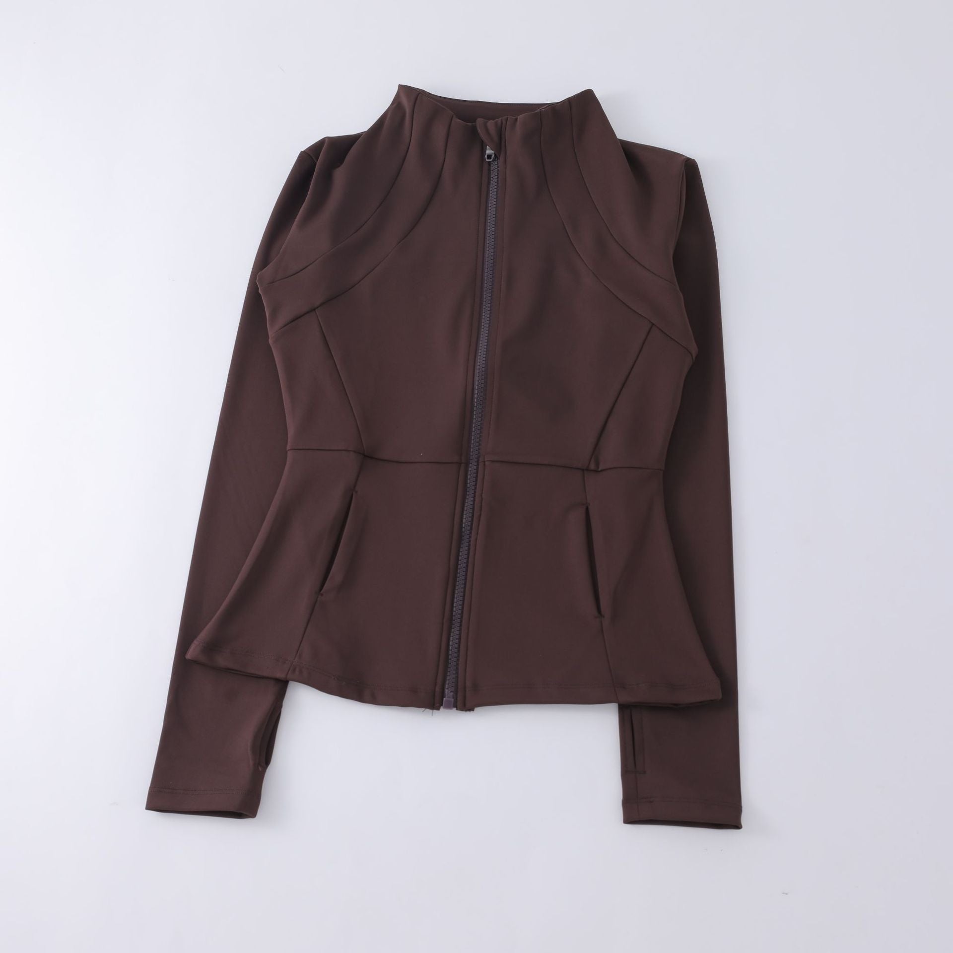 Yoga Clothing Women's Spring and Summer Vertical Collar Zipper Jacket Slim-fit Sun Protection Slimming Long-sleeved High-end Running Sports Fitness Top