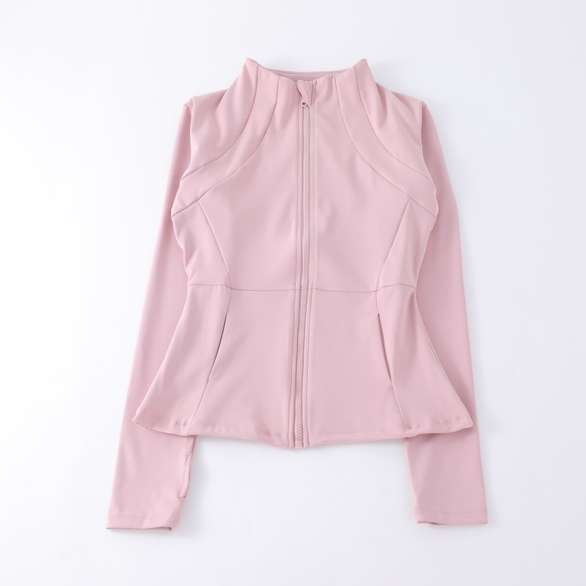 Yoga Clothing Women's Spring and Summer Vertical Collar Zipper Jacket Slim-fit Sun Protection Slimming Long-sleeved High-end Running Sports Fitness Top
