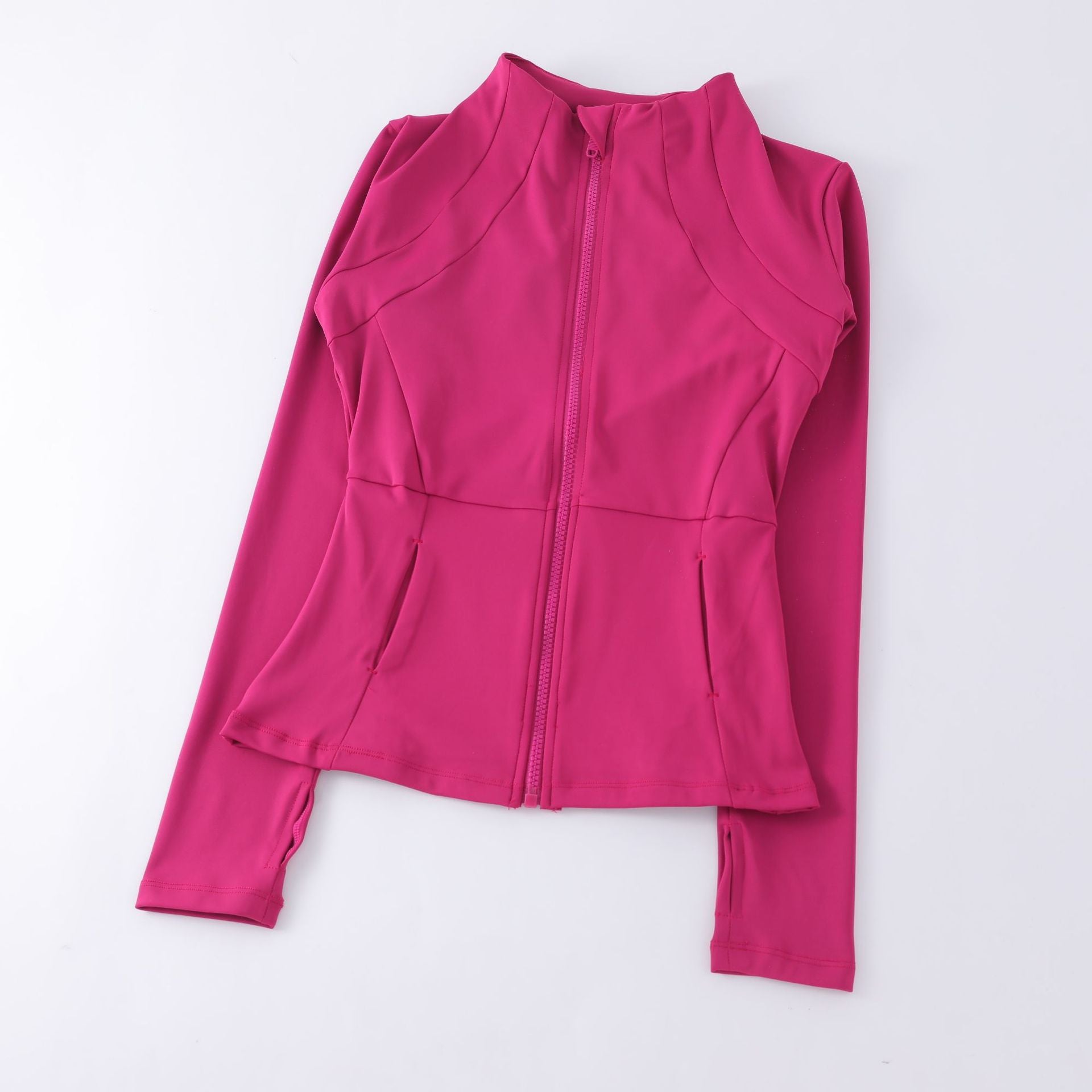 Yoga Clothing Women's Spring and Summer Vertical Collar Zipper Jacket Slim-fit Sun Protection Slimming Long-sleeved High-end Running Sports Fitness Top