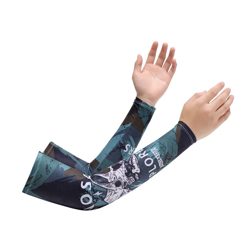 Chinese Zodiac Flower Arm Sun Protection Ice Sleeve Men's and Women's Couple's Riding Locomotive Ice Silk Sleeve Summer UV Protection Fishing Arm Protection
