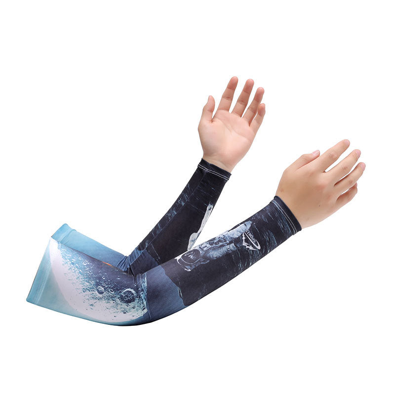 Chinese Zodiac Flower Arm Sun Protection Ice Sleeve Men's and Women's Couple's Riding Locomotive Ice Silk Sleeve Summer UV Protection Fishing Arm Protection